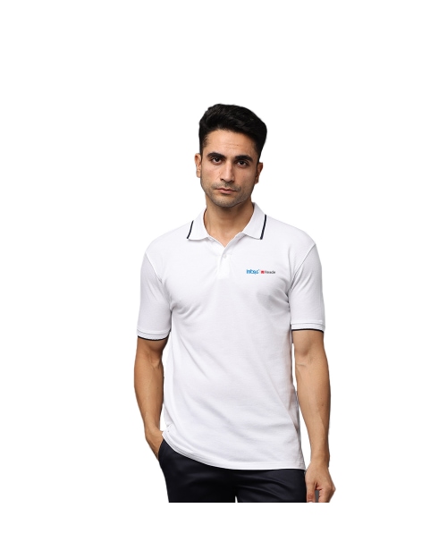 Greys & Blues Pima Polo T-Shirt - White With Black Tipping